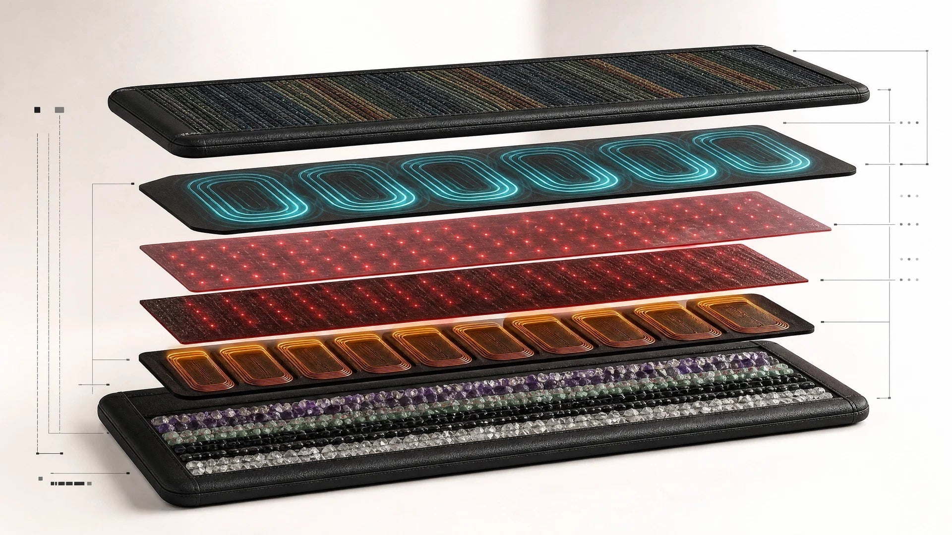 Exploded view of the four MB Aura Vortex K-1 technology layers