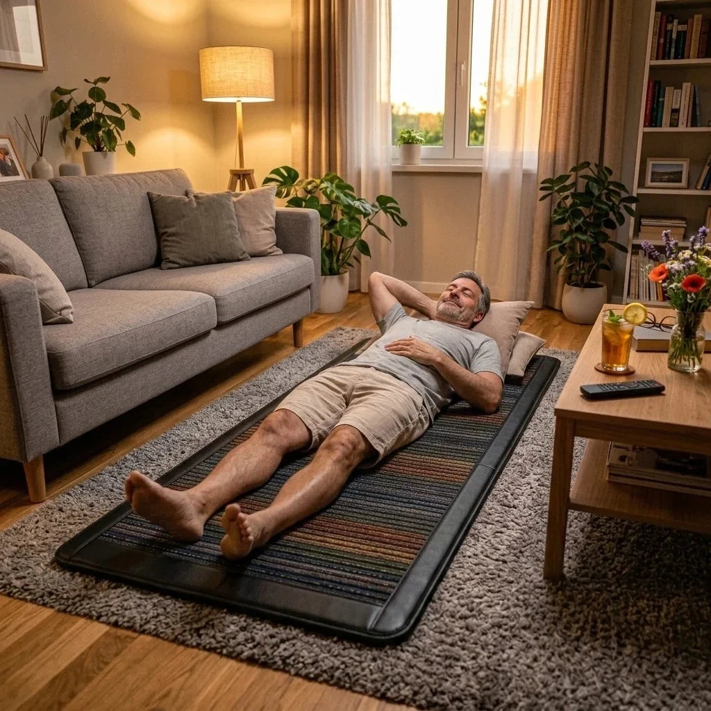 Man relaxing on the Vortex K-1 in his living room